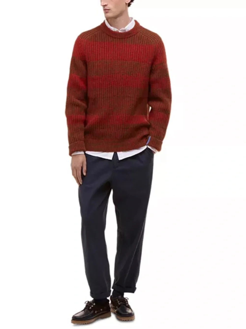 Barbour x Paul Smith Saddle Crewneck Sweater - Rosette Red